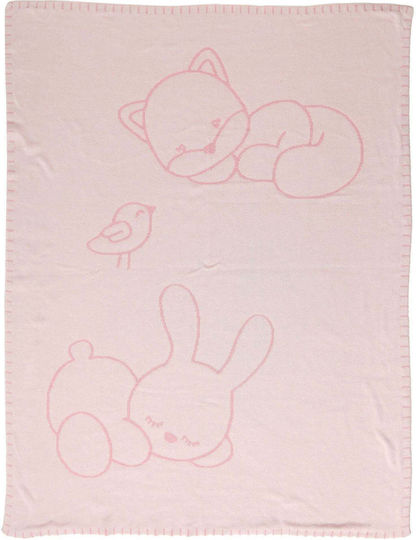 Nattou Blanket Nursery Swaddling Blankets Knitted Pink 75x100cm