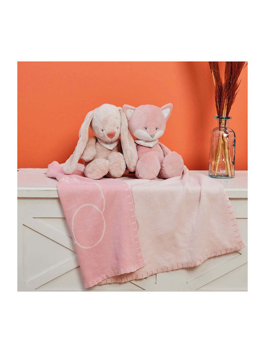 Nattou Blanket Nursery Swaddling Blankets Knitted Pink 75x100cm
