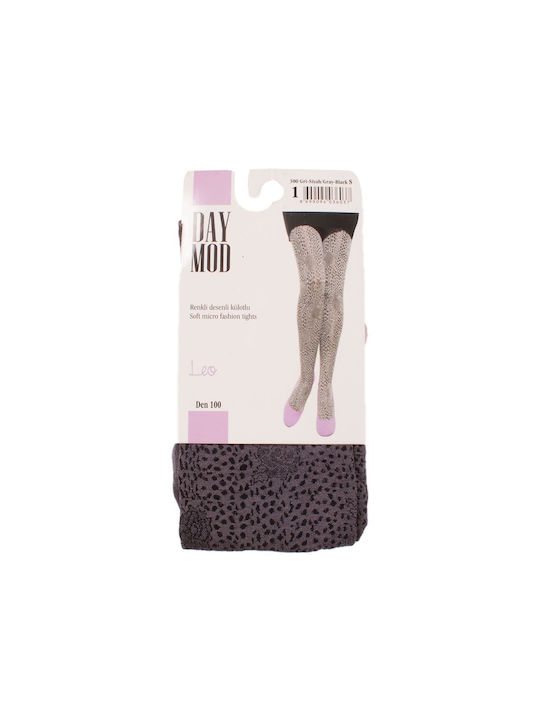 Strumpfhose 100 Den Leopard LEO-Grau