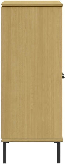 Oslo Living Room Cabinet Made of Solid Wood Beige 90x35x90.5cm