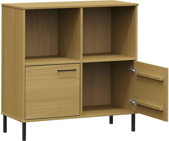 Oslo Living Room Cabinet Made of Solid Wood Beige 90x35x90.5cm