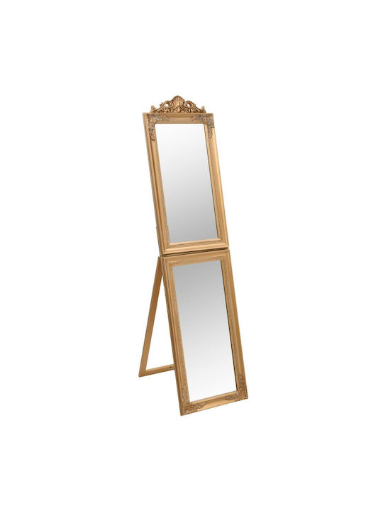 vidaXL Floor Mirror with Wooden Frame Gold 45x180cm
