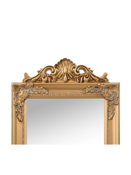 vidaXL Floor Mirror with Wooden Frame Gold 45x180cm