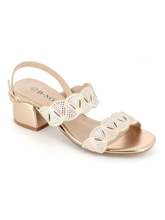 B-Soft Damen Sandalen Anatomisch in Gold Farbe