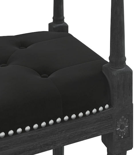 Stool Bar Upholstered with Velvet Black 110x40x70cm