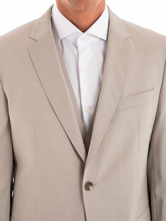 Men's Winter Suit Jacket Slim Fit Light Beige