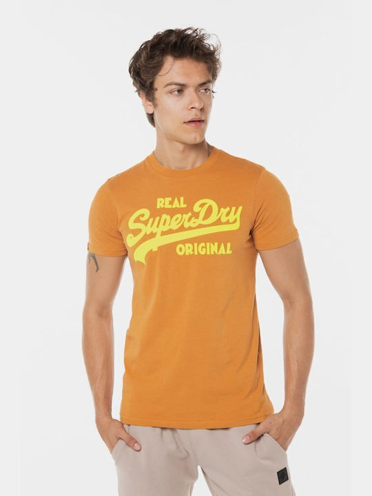 Superdry Vl Neon T-shirt Bărbătesc cu Mânecă Scurtă Portocaliu