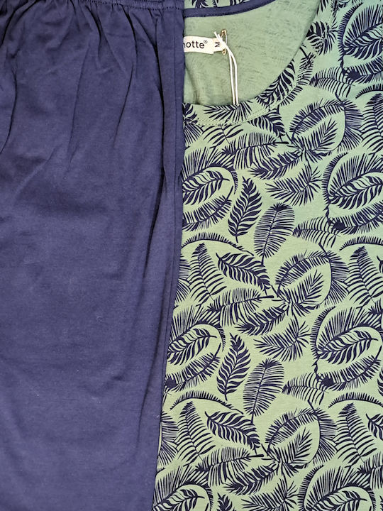Noidinotte Men's Summer Pajamas Set Green