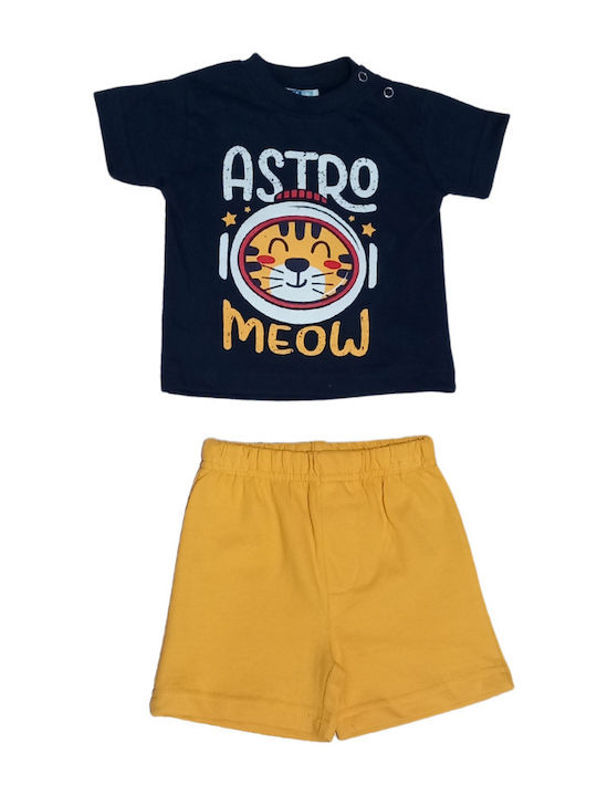 New College Kids Set with Shorts Summer 3pcs Navy Blue