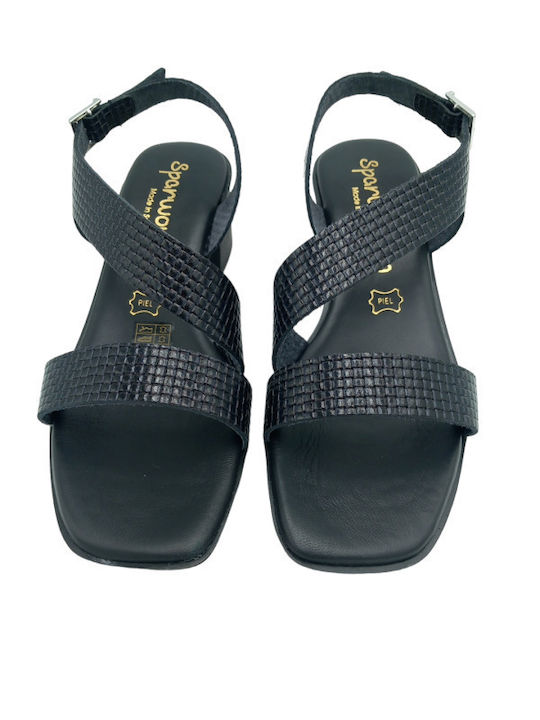 Din piele Sandale Negre