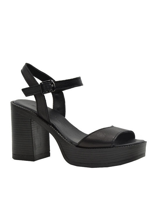 Din piele Sandale Negre