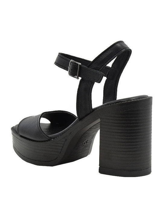 Din piele Sandale Negre