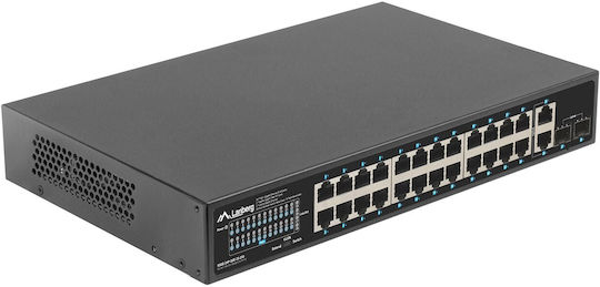 Lanberg RSGE-24P-2GE-2S-250 Unmanaged L2 PoE+ Switch με 24 Θύρες Gigabit (1Gbps) Ethernet και 2 SFP Θύρες