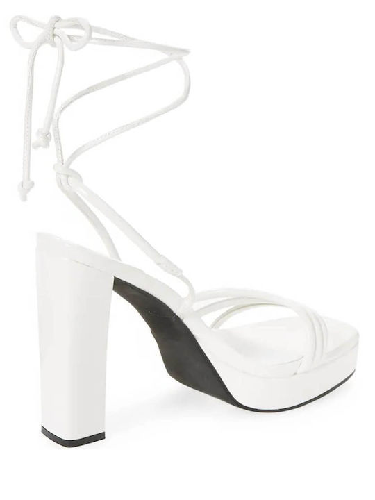 Presecco Leather Sandals White