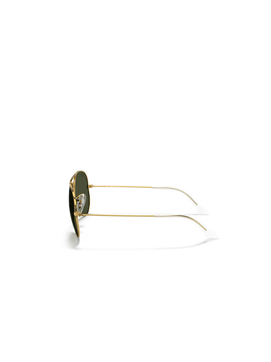 Ray Ban Aviator Γυαλιά Ηλίου με Χρυσό Μεταλλικό Σκελετό και Πράσινο Φακό RB3025 L0205