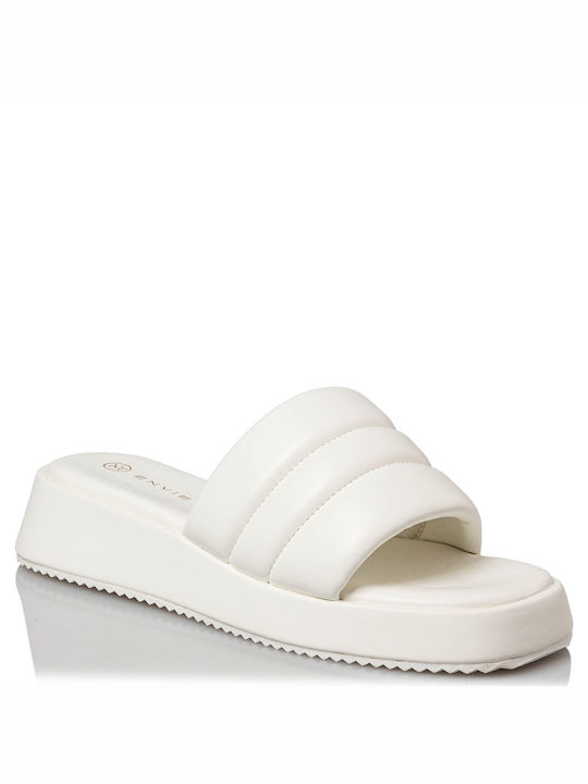 Envie Shoes Flatforms Synthetic Leather Women's Sandals White