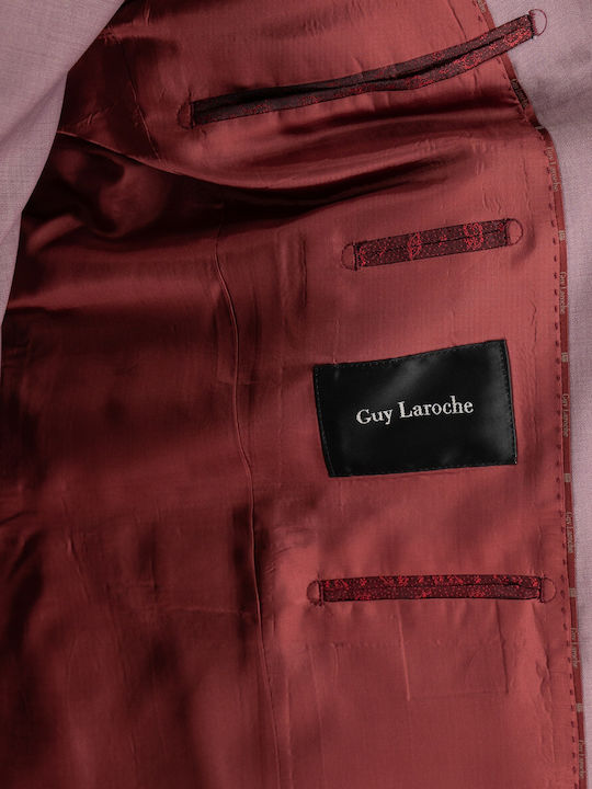 Men's Suit with Vest Regular Fit Burgundy