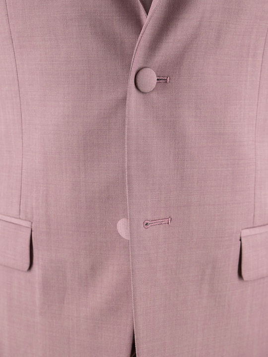 Men's Suit with Vest Regular Fit Burgundy