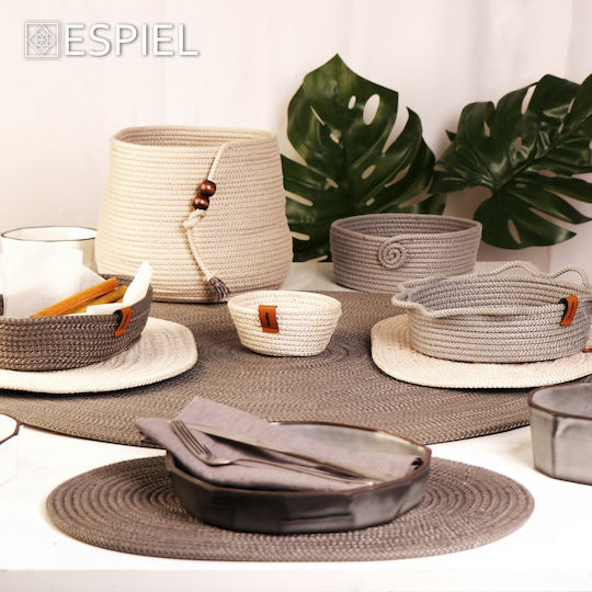 Espiel Fabric Bread Basket White 27x15cm