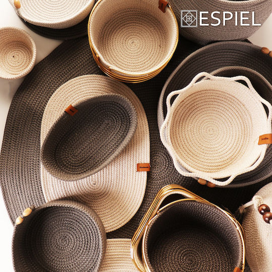 Espiel Brotkorb Metall Grey / Silver 21x21x21cm