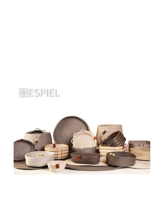 Espiel Brotkorb Metall Grey / Silver 21x21x10cm