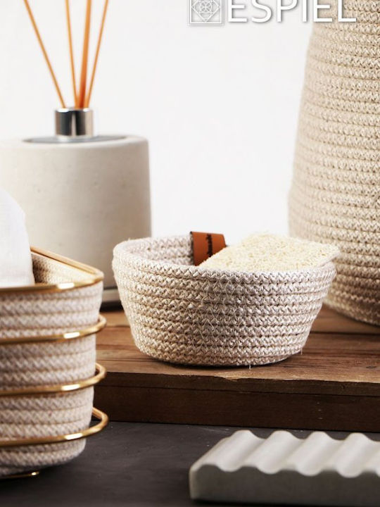 Espiel Bread Basket Fabric White 13x13x6cm