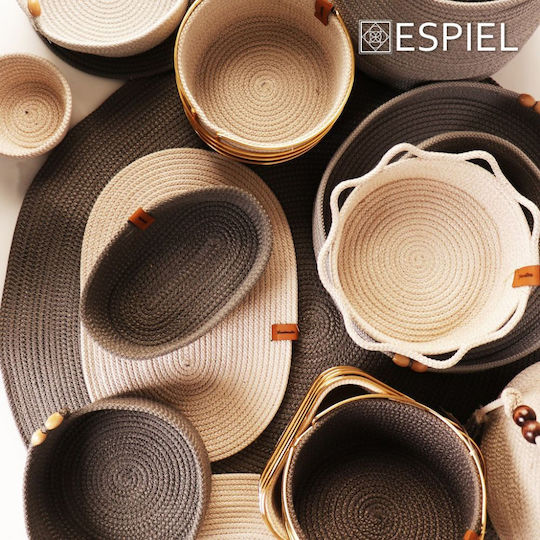 Espiel Brotkorb Stoff Weiß 13x13x6cm