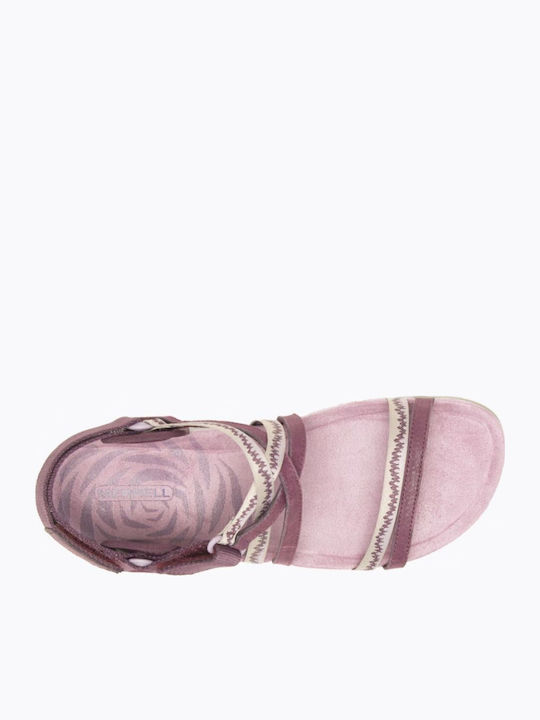 3 Cush Lattice Women's Flat Sandals Sporty Burgundy