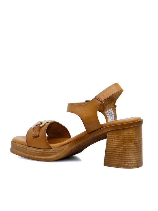 Leather Sandals Tabac Brown