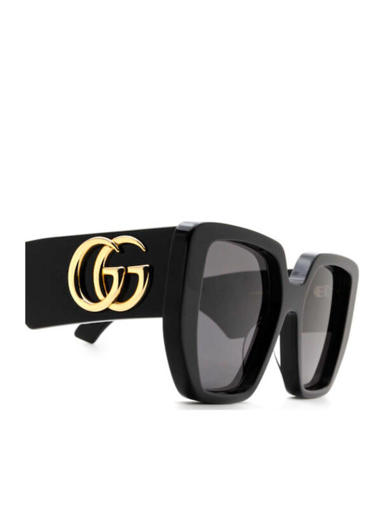 Gucci Γυναικεία Γυαλιά Ηλίου με Μαύρο Κοκκάλινο Σκελετό και Μαύρο Φακό GG0956S 003