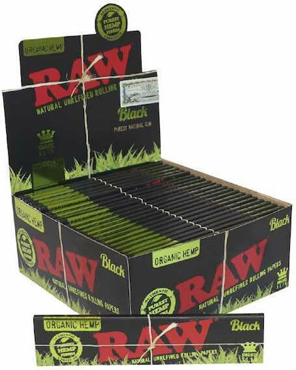 Raw Classic Black Organic Cigarette Rolling Papers Slim King Size 32 sheets 1pcs
