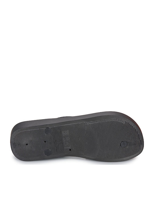 Chic Plat Flip Flops with Platform in Black Colour