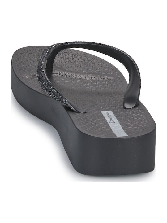 Chic Plat Flip Flops with Platform in Black Colour