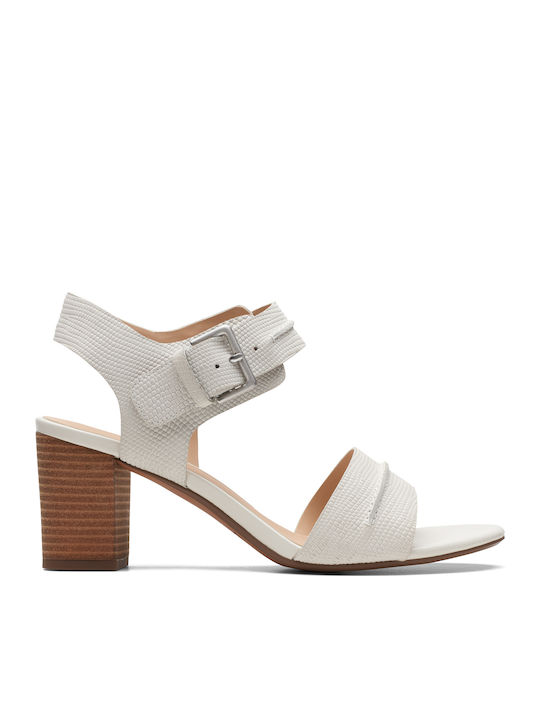 Clarks Karseahi Seam Sandals White