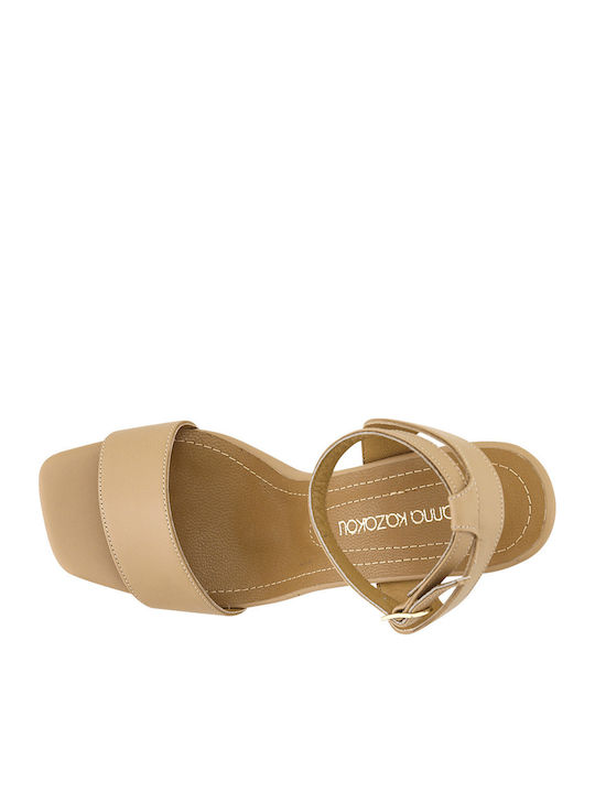 Salz Leather Sandals Camel