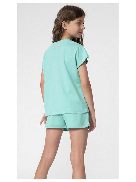 Kinder-T-Shirt Türkis