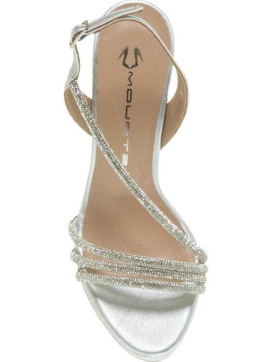 Leather Sandals with Strass Moon