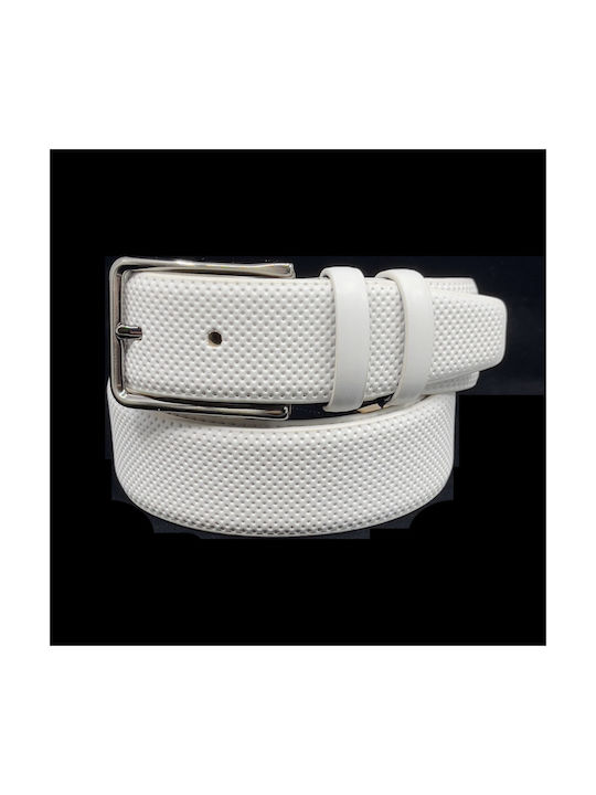 Legend Accessories Men's Leather Belt White