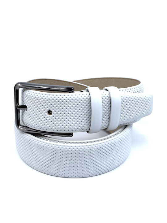 Men's Belt Leather White
