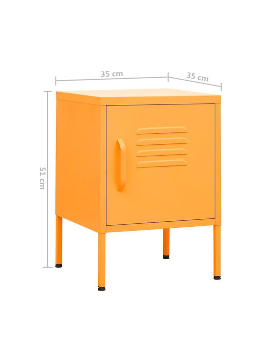 Noptiere Metalice Muștar 2buc 35x35x51cm