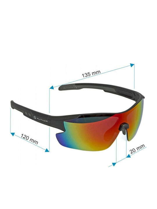 Author Sunglasses Vision LX Unisex Sunglasses with Black Plastic Frame and Orange Lens 09201102