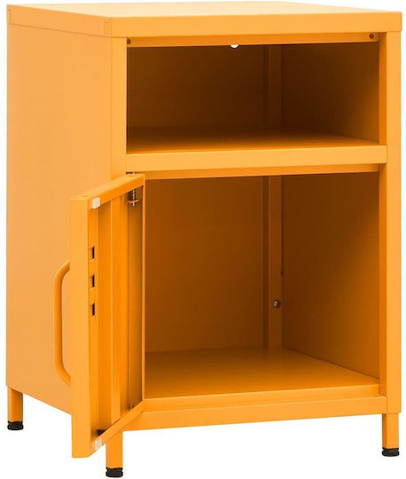 Metallic Bedside Tables 2pcs Mustard 35x35x51cm