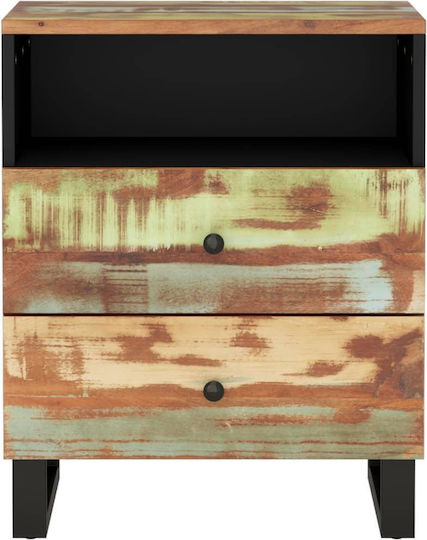 Wooden Bedside Table Multicolour 50x33x62cm