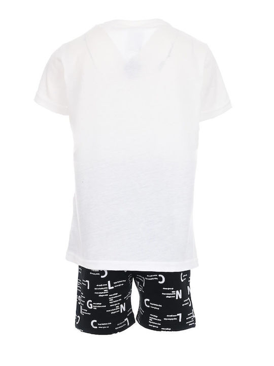 New College Kids Set with Shorts Summer 2pcs White