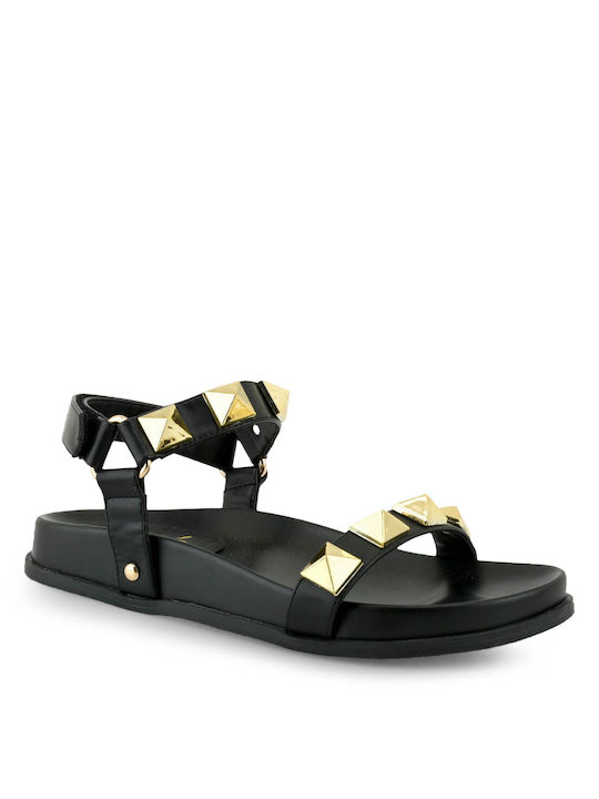 Exe Women's Flat Sandals with Strap in Black Color