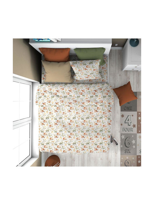 Dimcol Комплект чаршафи Единично Памучни Dino 515 Бежов 160x240см 3бр