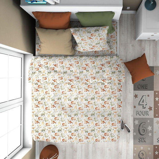 Dimcol Комплект чаршафи Единично Памучни Dino 515 Бежов 160x240см 3бр