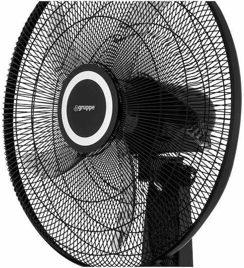 Gruppe Pedestal Fan 60W 45cm Diameter With Remote Control Black