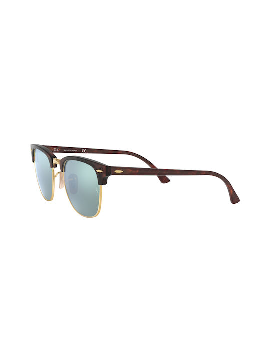 Ray Ban Clubmaster Sunglasses with Brown Tartaruga Frame and Silver Mirror Lens RB3016 114530