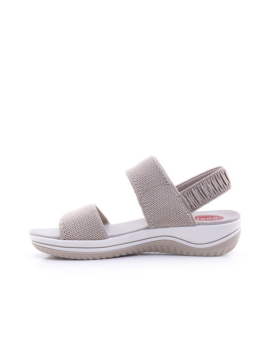 Anatomic Women's Fabric Platform Shoes Beige 8-28769-20 400